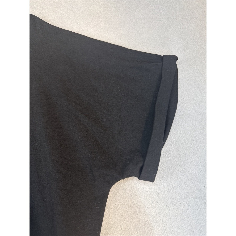 Issac Mizrahi Live! Black Shortsleeve Tip Women's Size 2X Blouse, Buttons On Bac - Picture 5 of 9